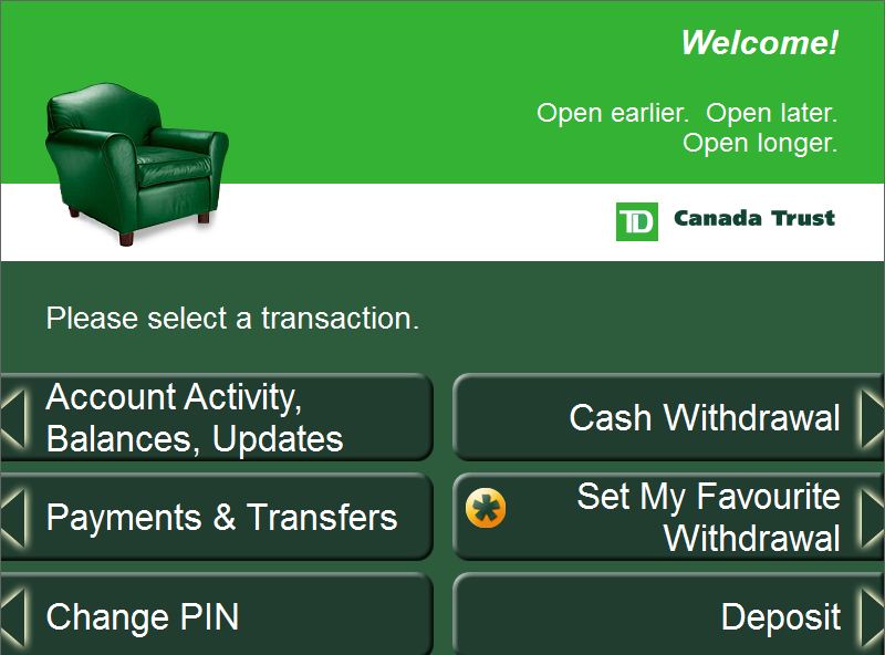 can you deposit cash at td bank atm